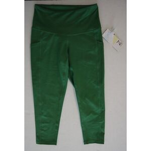 Z by Zella RK423499MI Women's Sz XS (0) Green Juniper High Waist Crop Leggings